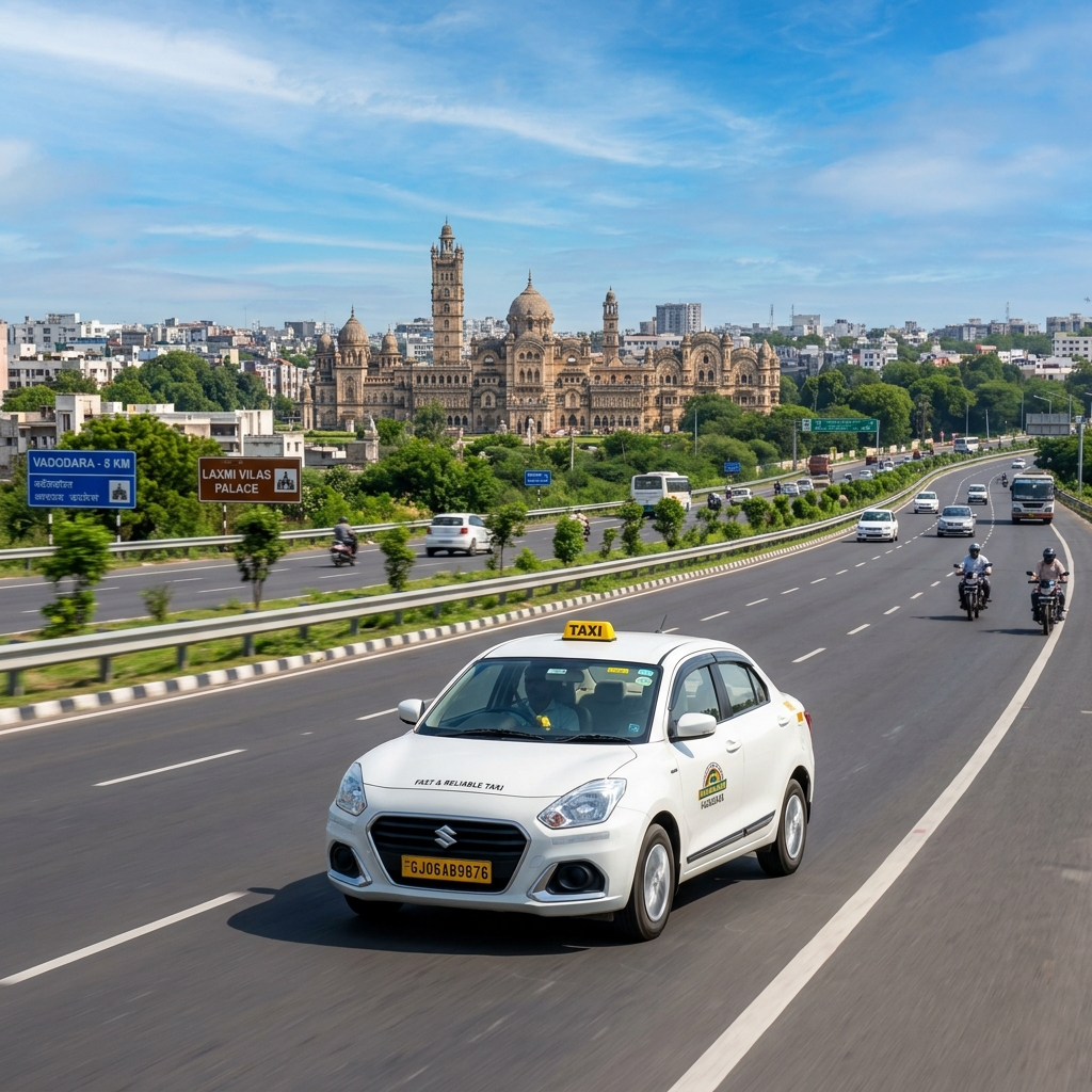Maruti Suzuki Swift Dzire AC cab from Ahmedabad Airport to Vadodara